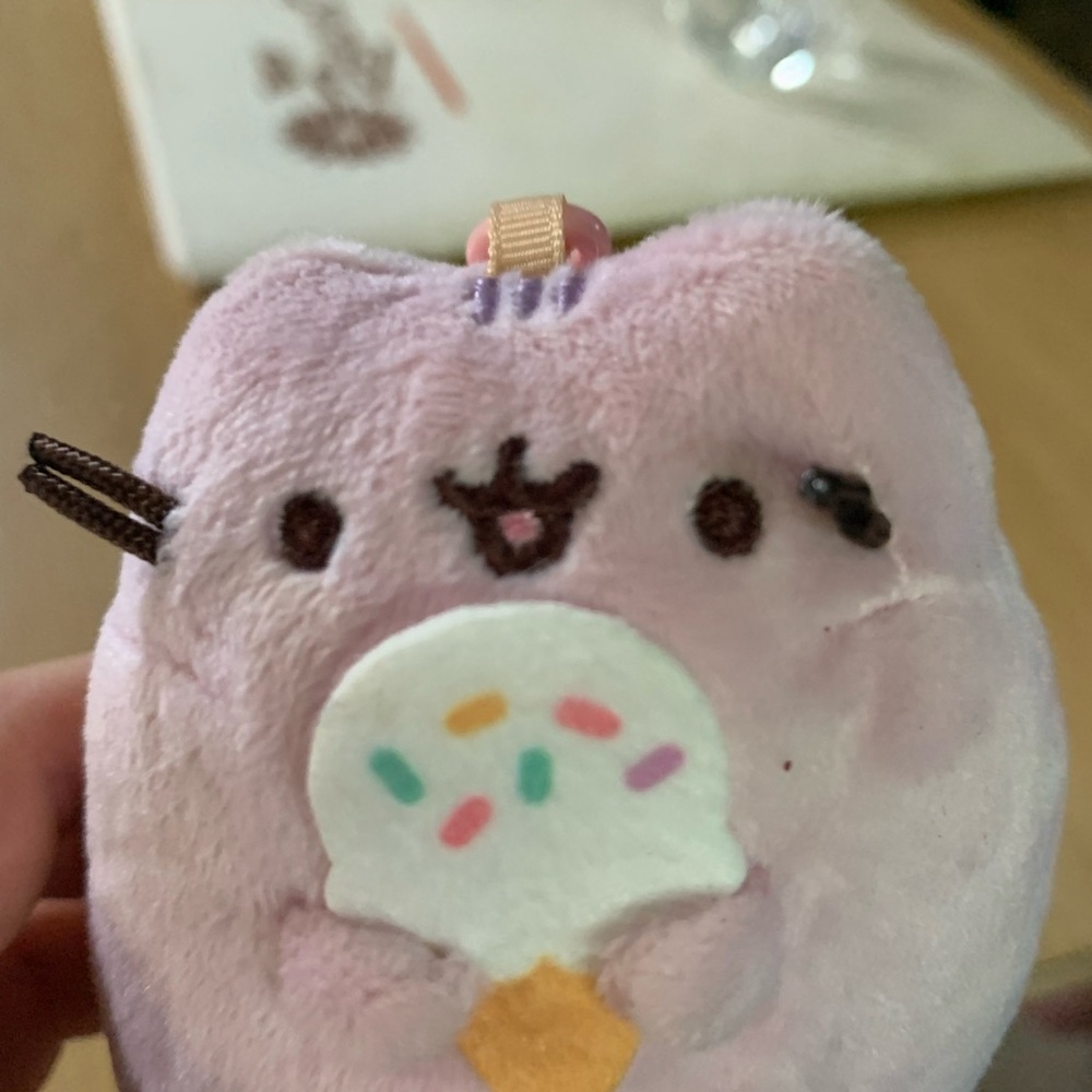 Pusheen Purple Stuffed Animal with Ice Cream